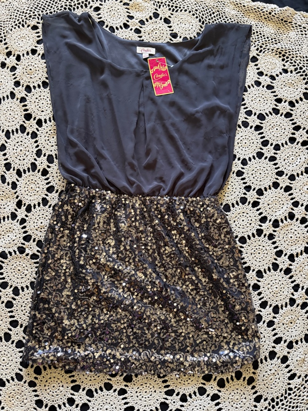Candie's Black Sequin Mini Dress